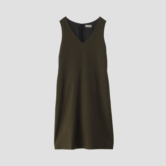 MILLED WOOL TWILL DRESS