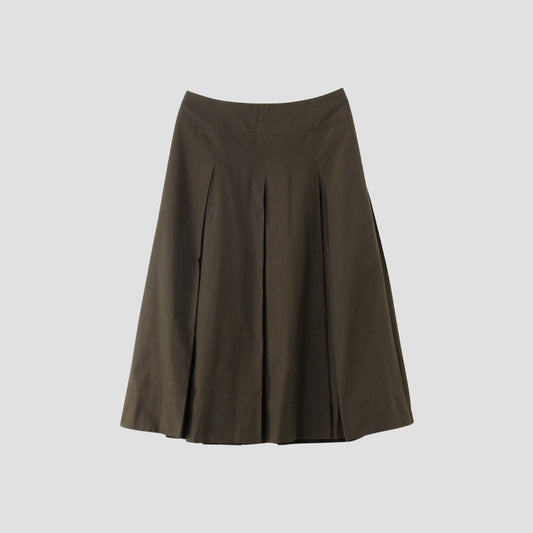 SILK COTTON POPLIN SKIRT