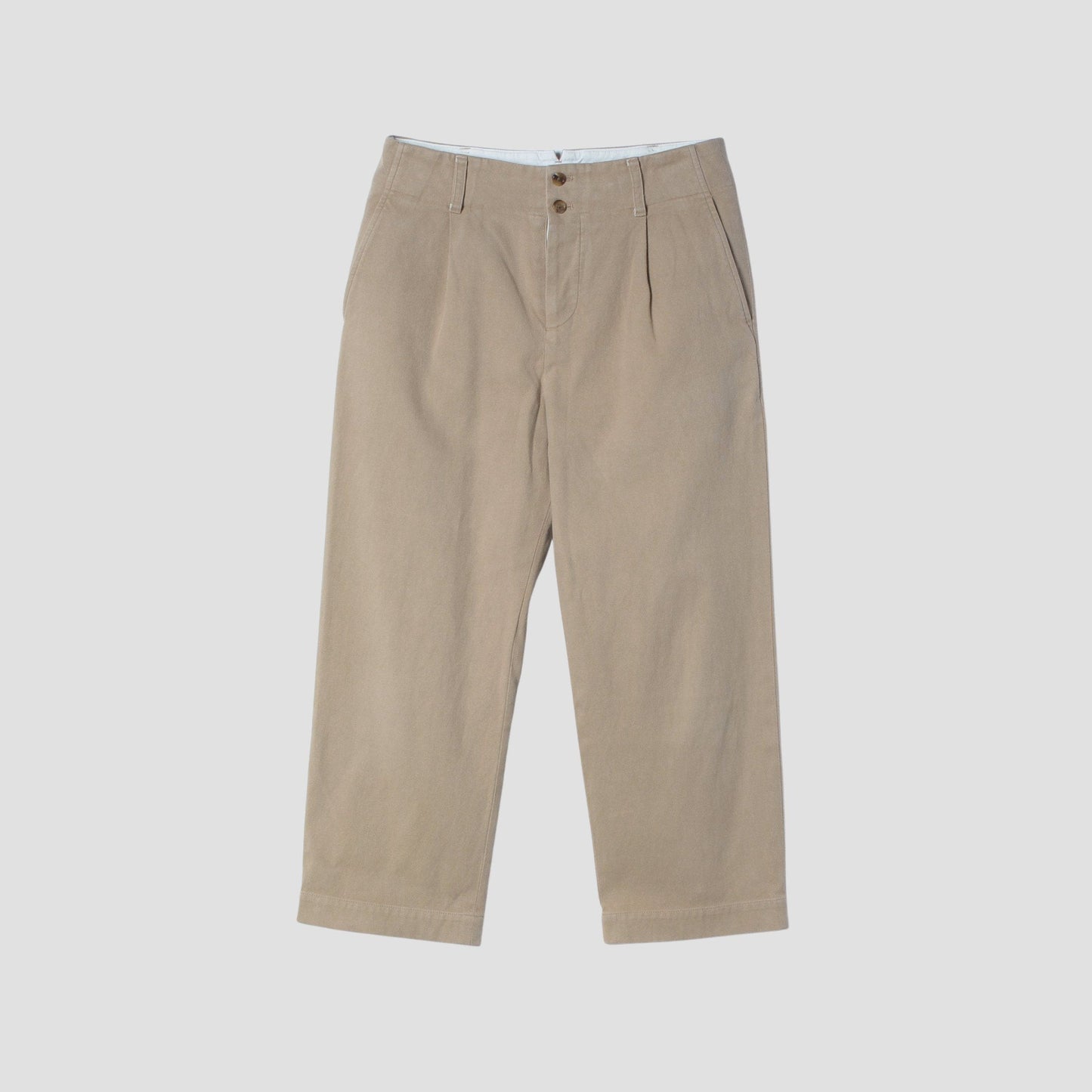 WORN COTTON TWILL TROUSERS