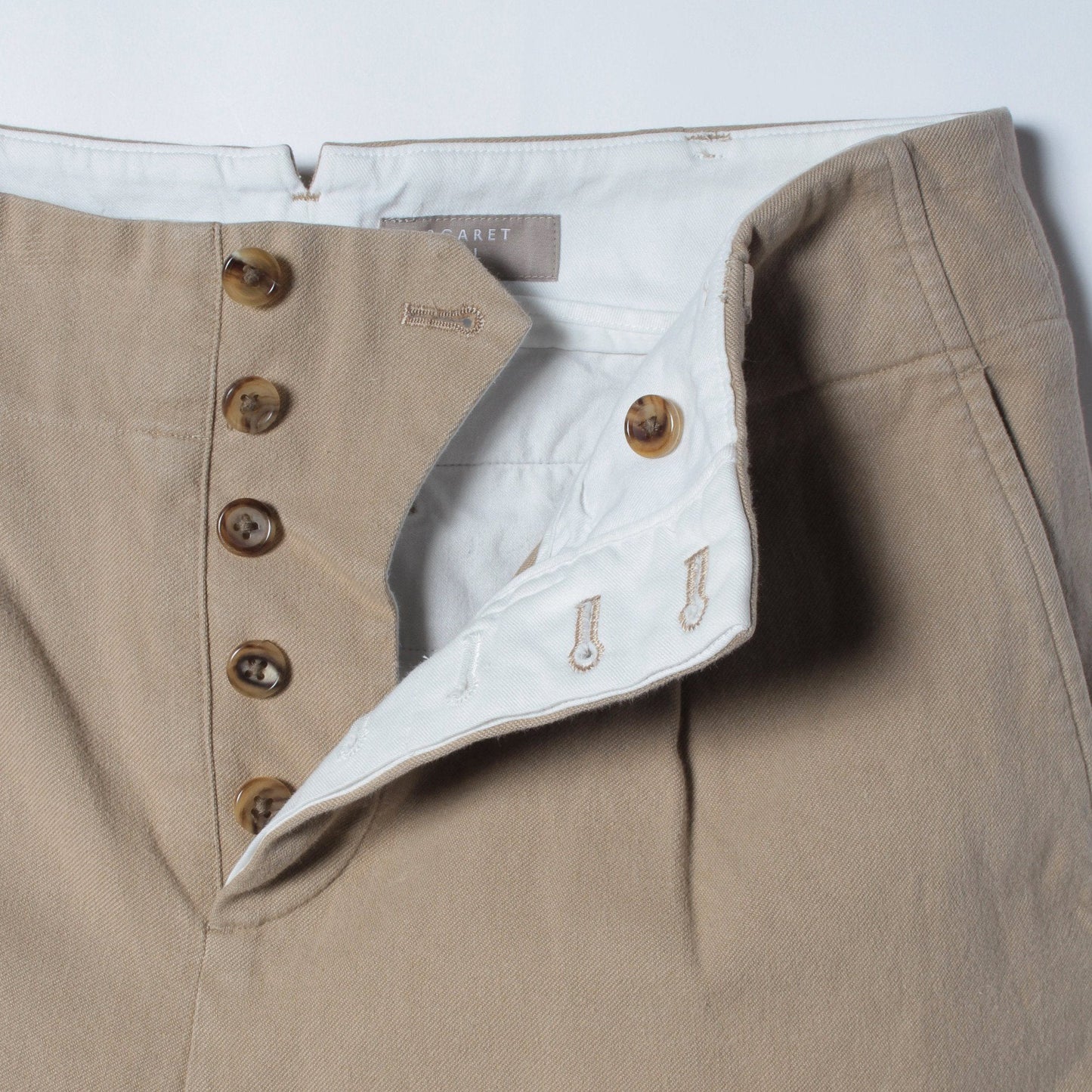 WORN COTTON TWILL TROUSERS