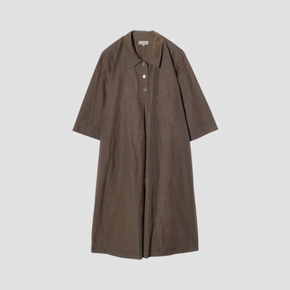 FINE PLAINWEAVE COTTON LINEN DRESS