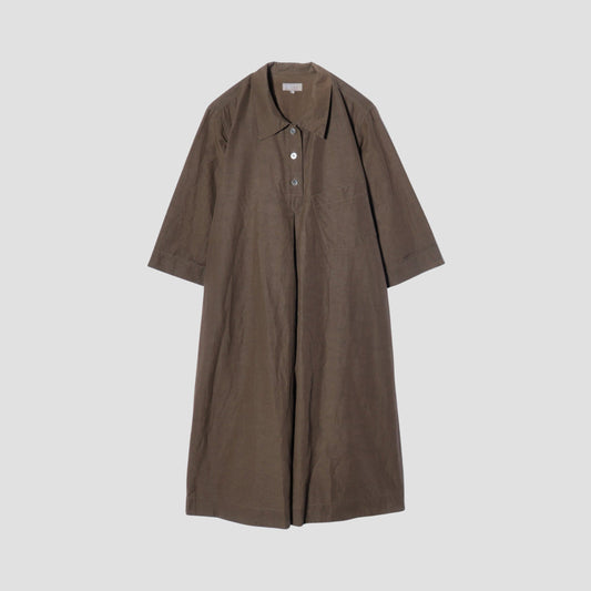 FINE PLAINWEAVE COTTON LINEN DRESS