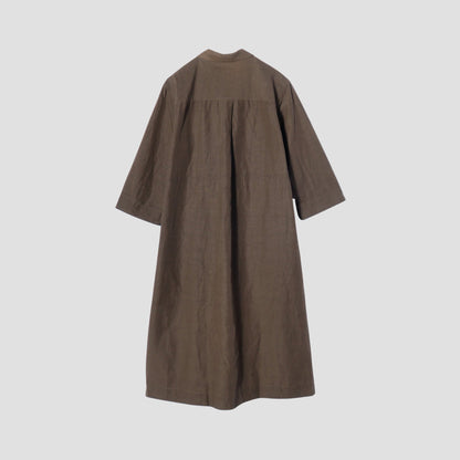 FINE PLAINWEAVE COTTON LINEN DRESS