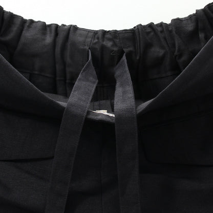 PLAINWEAVE WOOL LINEN TROUSERS