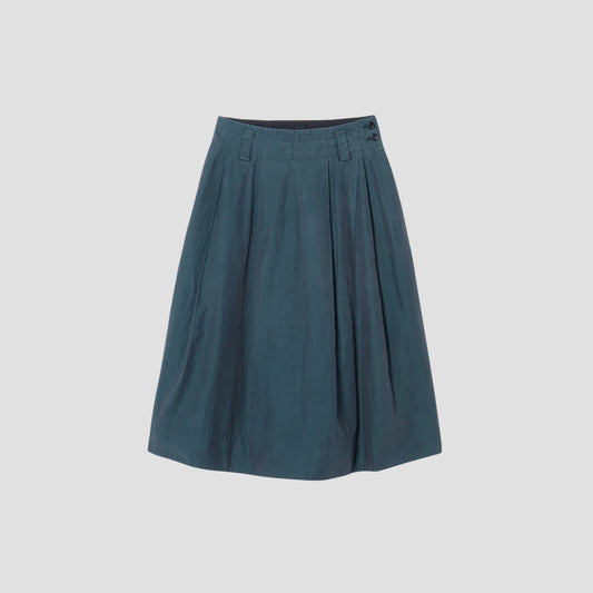 YARN DYED COTTON POPLIN SKIRT