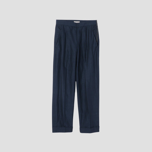 HIGH TWIST COTTON LINEN TROUSERS