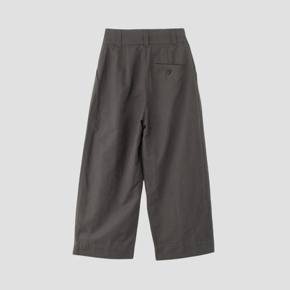 PLAIN WEAVE COTTON LINEN TROUSERS