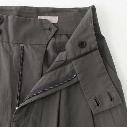 PLAIN WEAVE COTTON LINEN TROUSERS