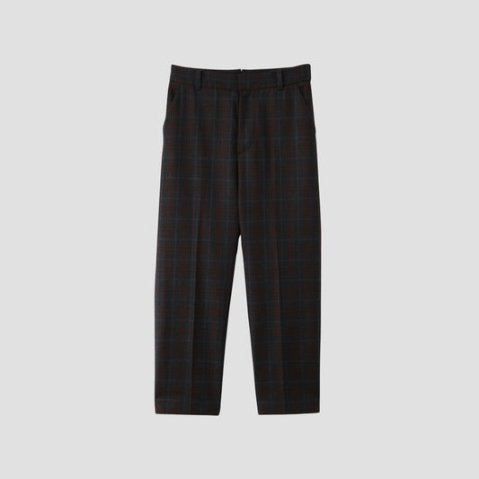 PLAID WOOL TROUSERS