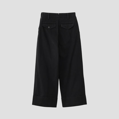 WASHED COTTON TWILL TROUSERS