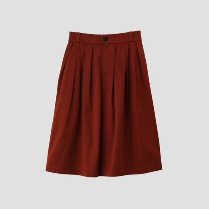 WASHED COTTON SATEEN SKIRT