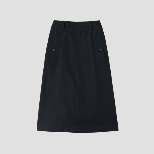 LINEN WOOL HOPSACK SKIRT