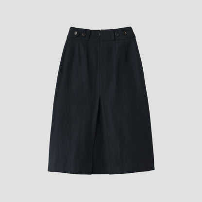 LINEN WOOL HOPSACK SKIRT