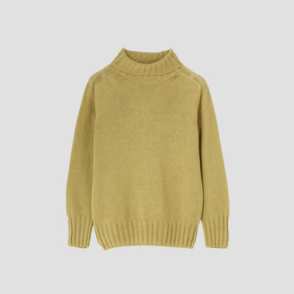 LINEN COTTON WIDE ROLL NECK KNIT