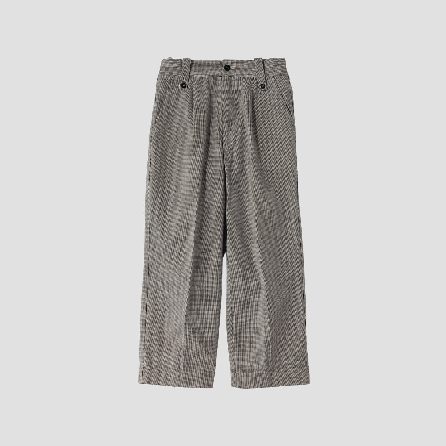 CHEF CHECK COTTON LINEN TROUSERS
