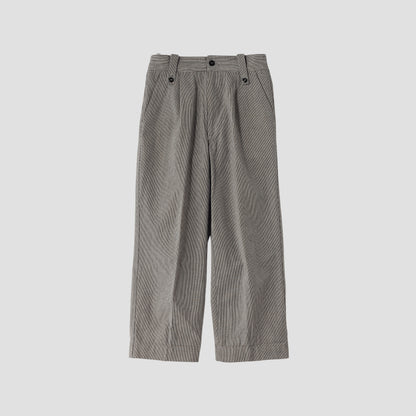 CHEF CHECK COTTON LINEN TROUSERS
