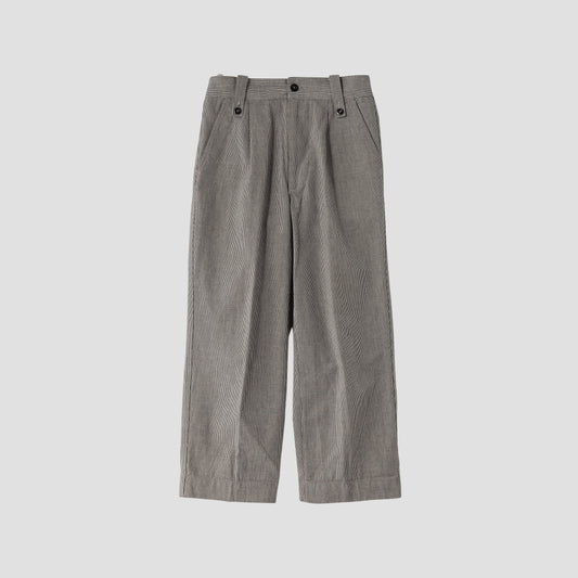 CHEF CHECK COTTON LINEN TROUSERS