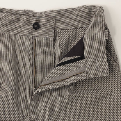 CHEF CHECK COTTON LINEN TROUSERS