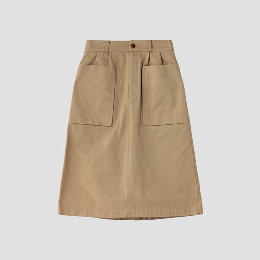 WASHED CHINO COTTON SKIRT