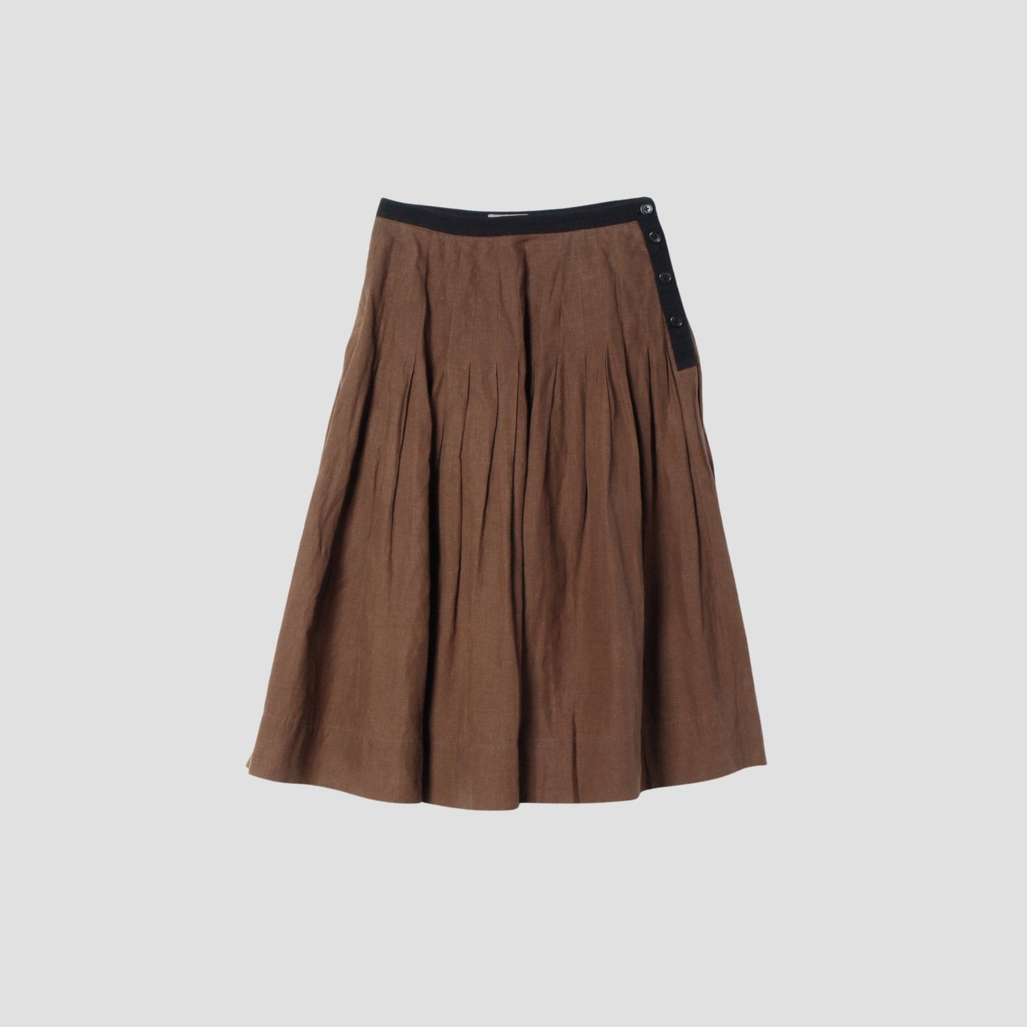 DENSE FINE LINEN POPLIN SKIRT