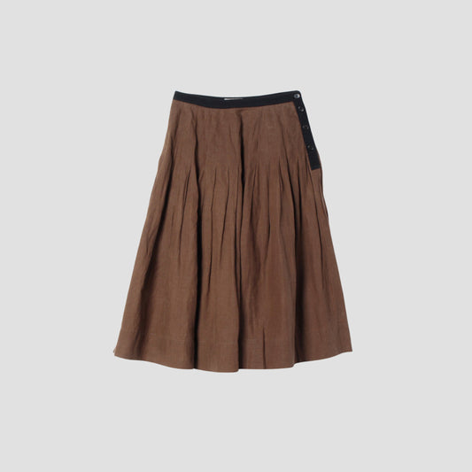 DENSE FINE LINEN POPLIN SKIRT