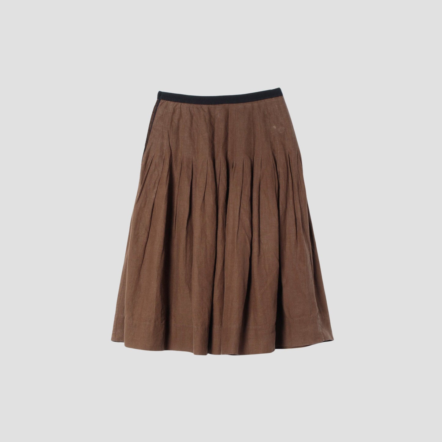 DENSE FINE LINEN POPLIN SKIRT