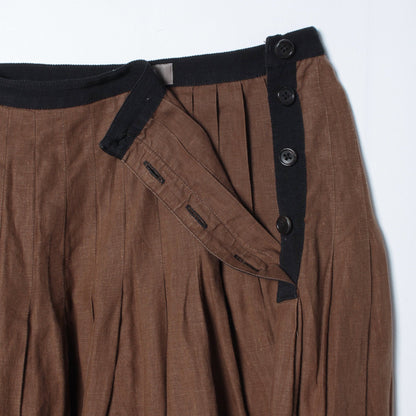 DENSE FINE LINEN POPLIN SKIRT