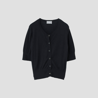 SEA ISLAND COTTON HIGH RIB CARDIGAN KNIT