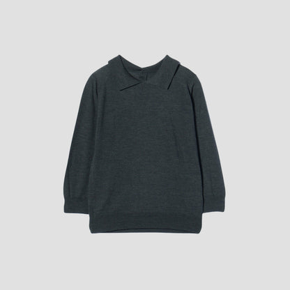 FINE MERINO POLO COLLAR JUMPER KNIT