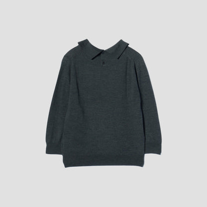 FINE MERINO POLO COLLAR JUMPER KNIT