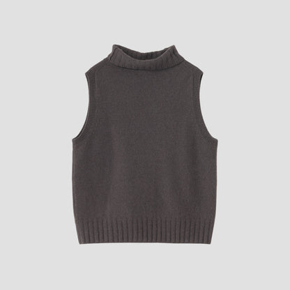SLEEVELESS TURTLE NECK KNIT