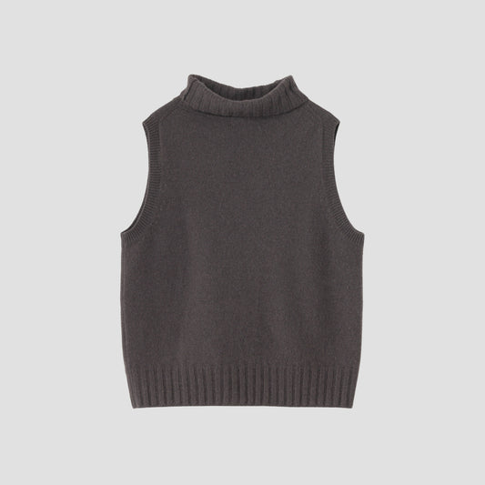 SLEEVELESS TURTLE NECK KNIT