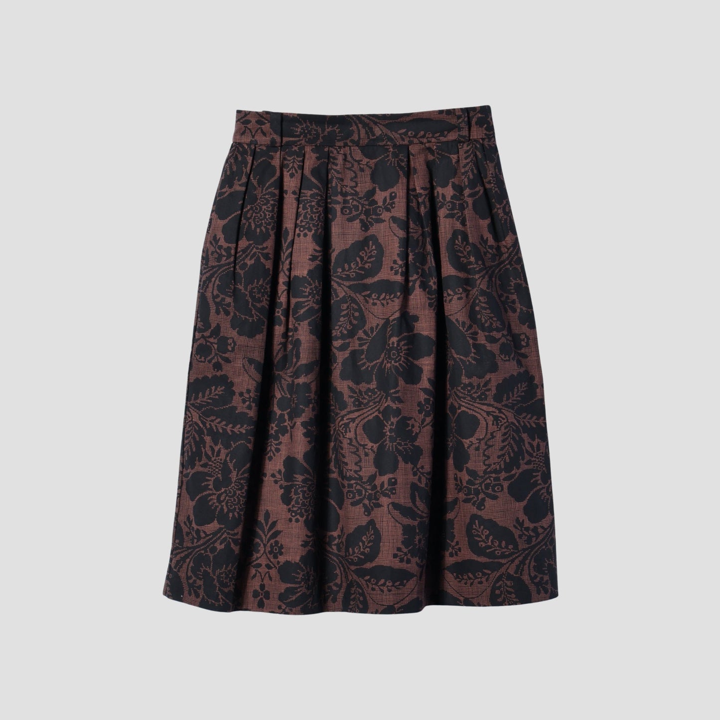 DAMASK COTTON LINEN TWILL SKIRT