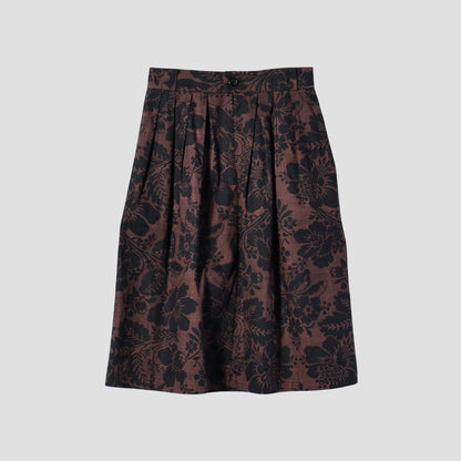 DAMASK COTTON LINEN TWILL SKIRT