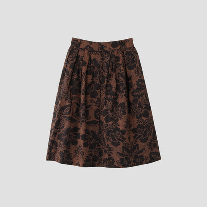 DAMASK COTTON LINEN TWILL SKIRT
