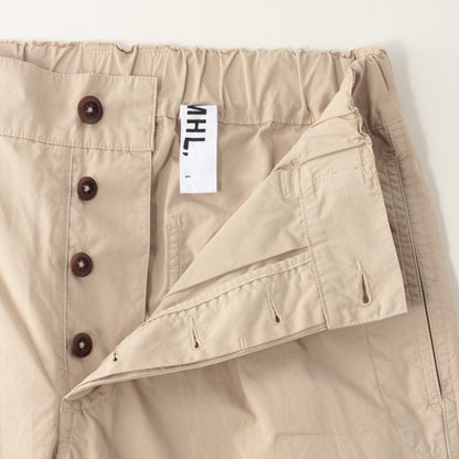 FINE COMPACT COTTON POPLIN TROUSERS