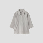 FINE STRIPE COTTON SILK SHIRT