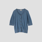 SEA ISLAND COTTON HIGH RIB CARDIGAN KNIT
