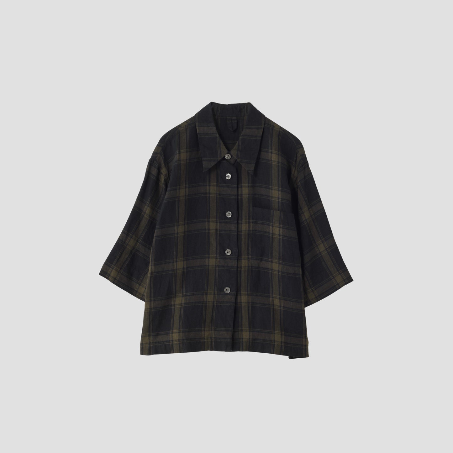 LARGE CHECK LINEN SHIRT