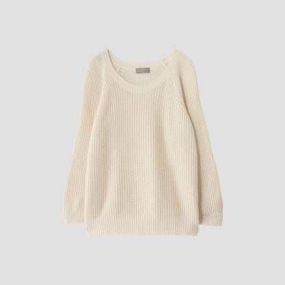LINEN COTTON RIB JUMPER KNIT