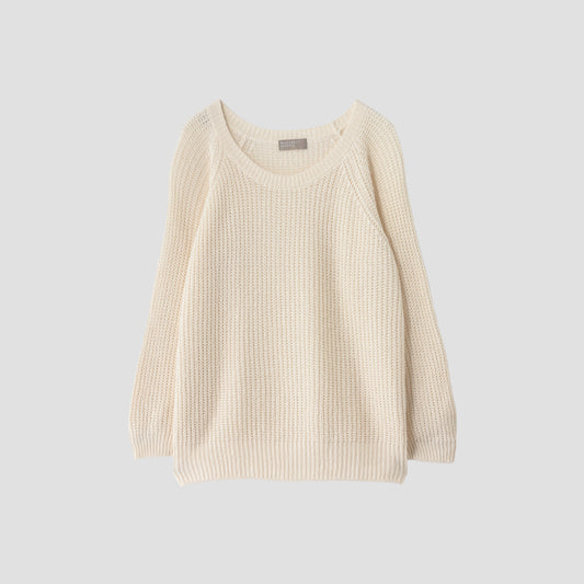 LINEN COTTON RIB JUMPER KNIT