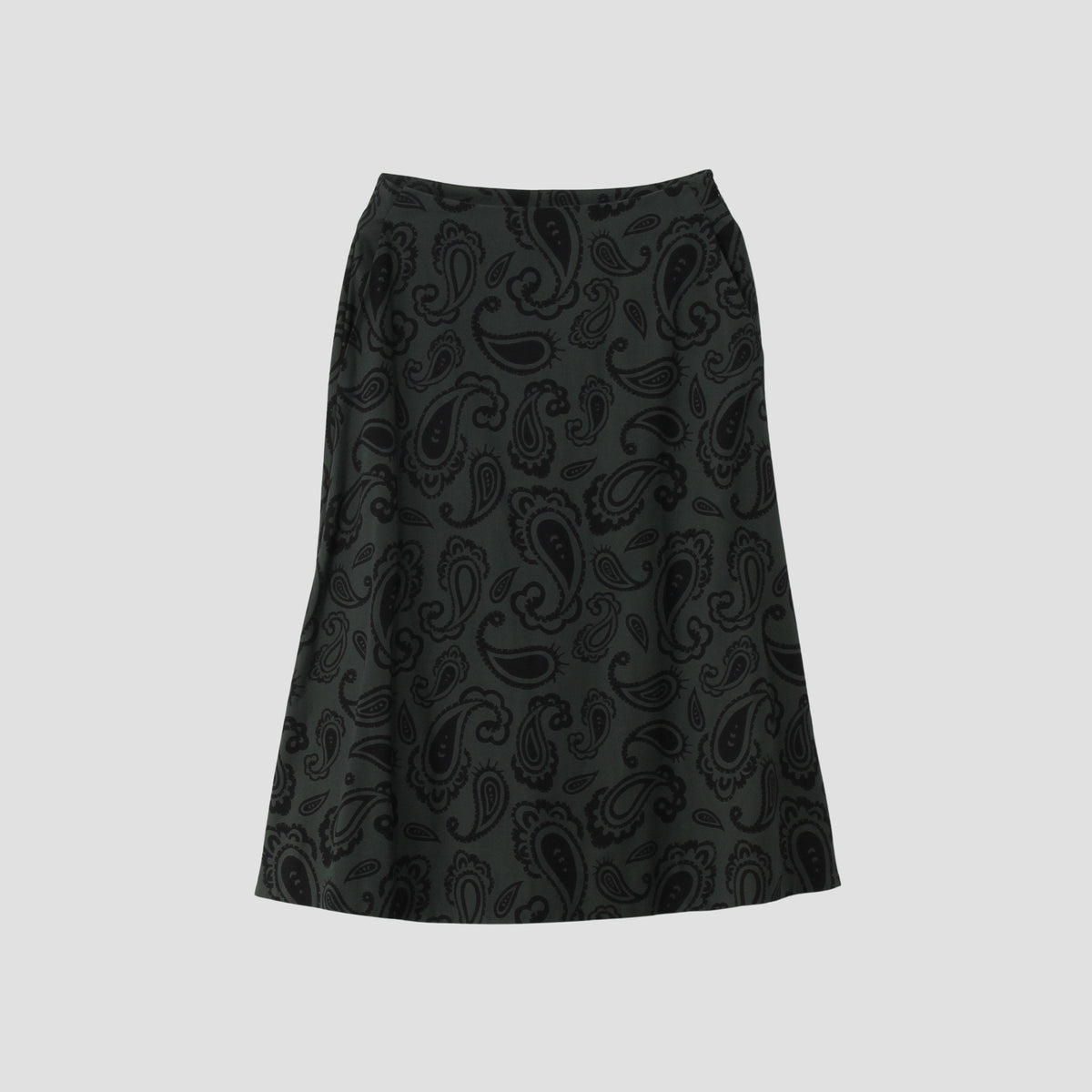 PAISLEY COTTON SILK TWILL SKIRT