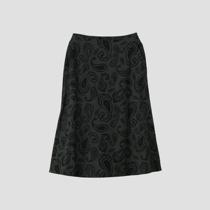 PAISLEY COTTON SILK TWILL SKIRT