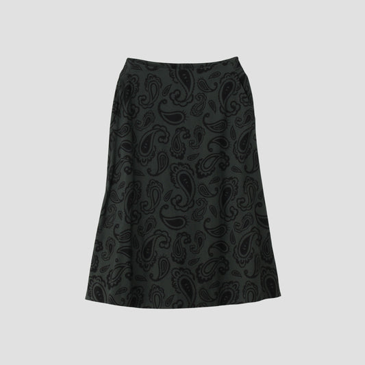 PAISLEY COTTON SILK TWILL SKIRT