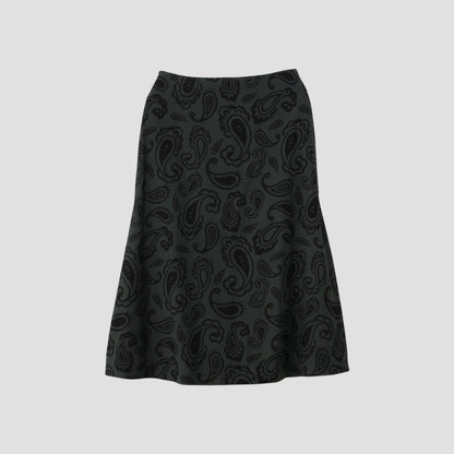 PAISLEY COTTON SILK TWILL SKIRT