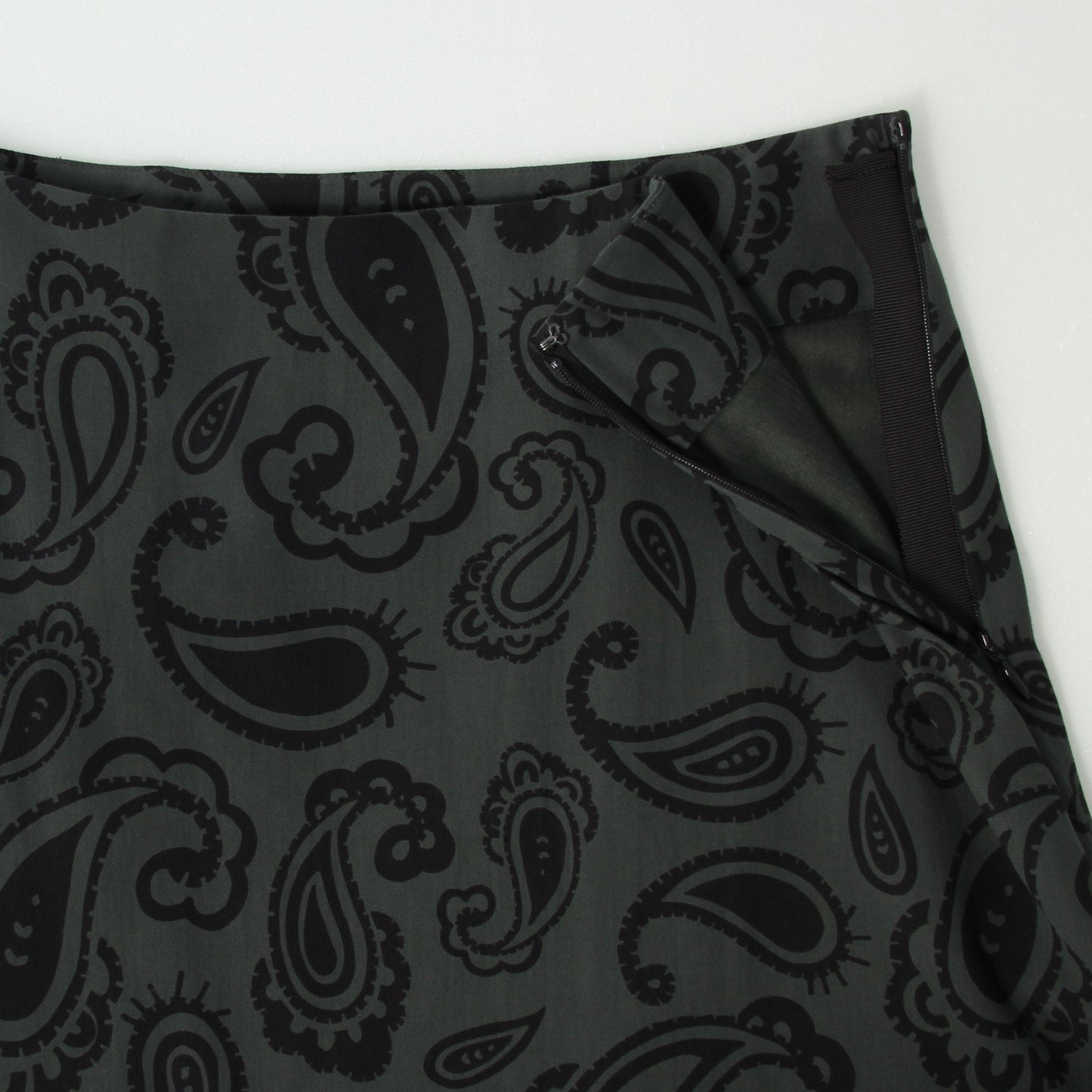 PAISLEY COTTON SILK TWILL SKIRT