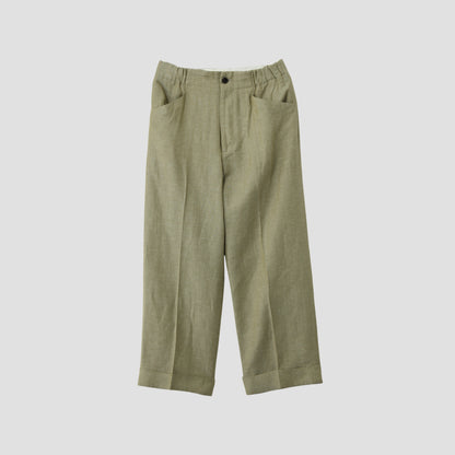 WOOL LINEN HOPSACK TROUSERS