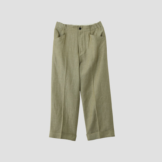 WOOL LINEN HOPSACK TROUSERS