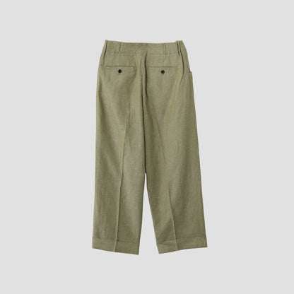 WOOL LINEN HOPSACK TROUSERS
