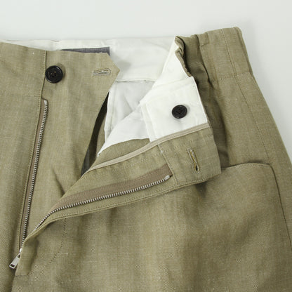 WOOL LINEN HOPSACK TROUSERS